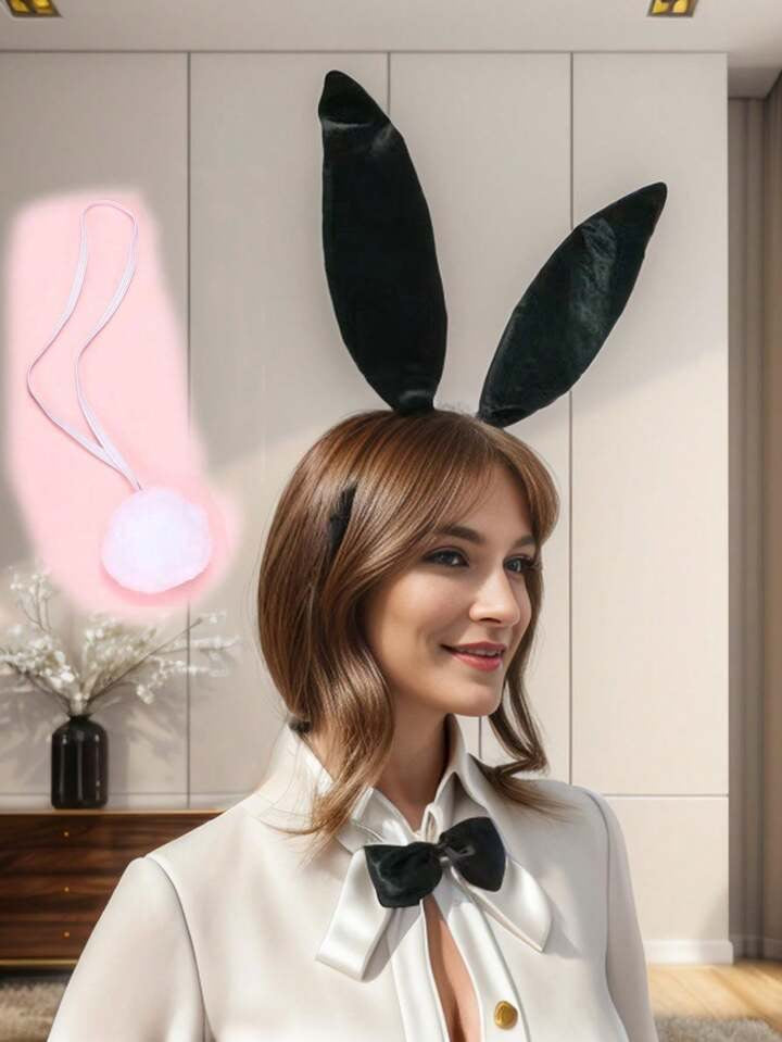 3 Piece Sexy Bunny Accesories Black