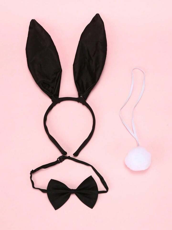 3 Piece Sexy Bunny Accesories Black