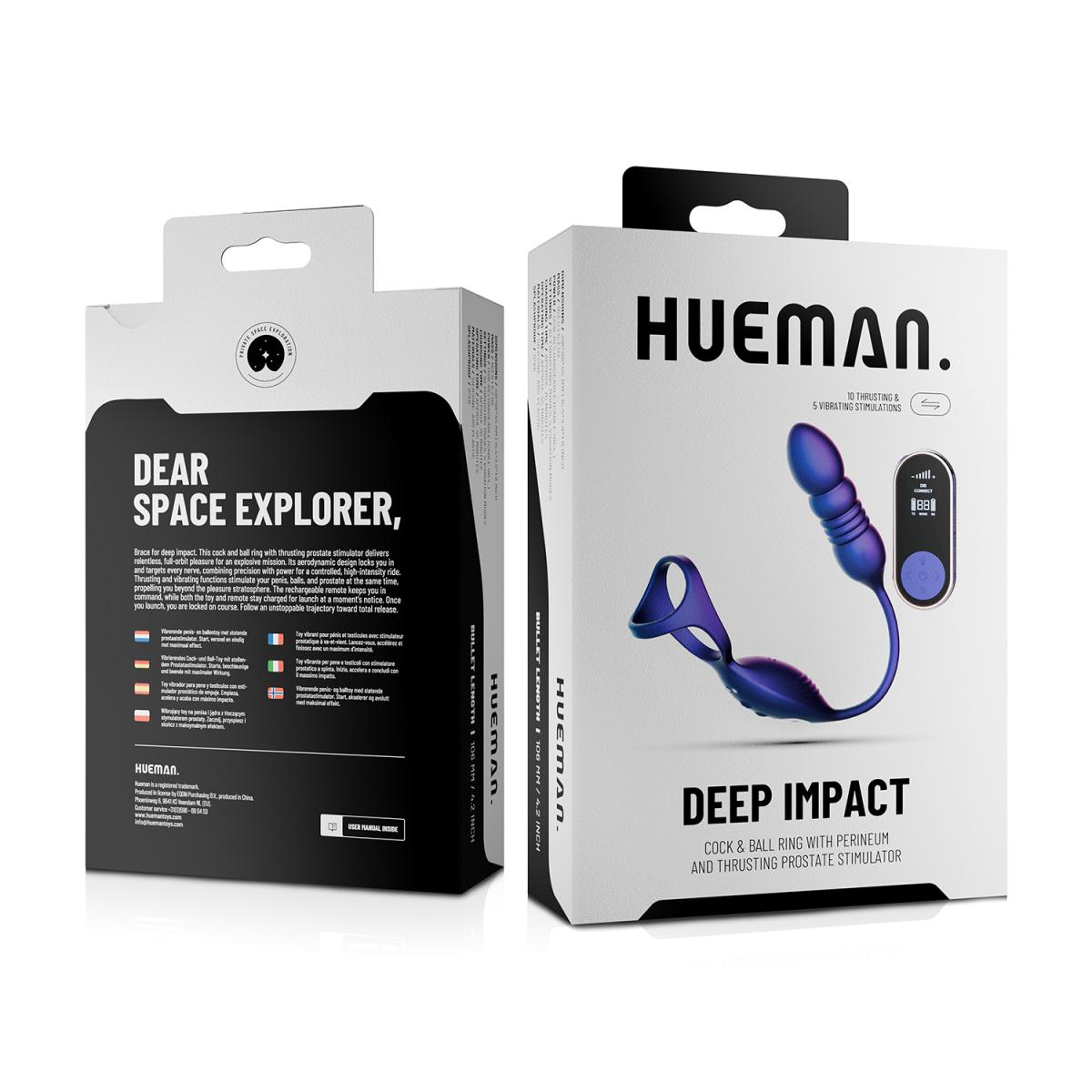Hueman Deep Impact Cock & Ball Ring With Thrusting Prostate Vibrator