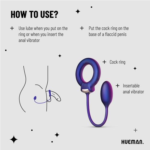 Hueman - Eclipse Cock Ring With Anal Ball