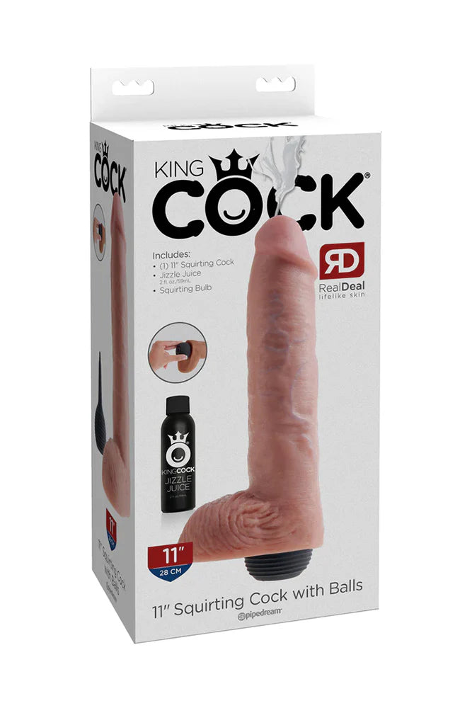 King Cock 11 Inch Squirting Cock With Balls