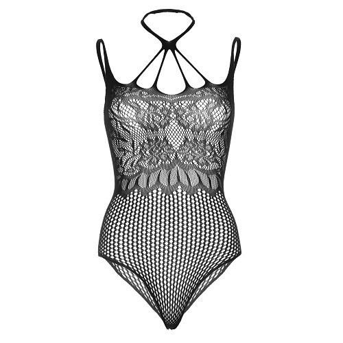 Leg Avenue Strappy Halter Thong Body - One Size