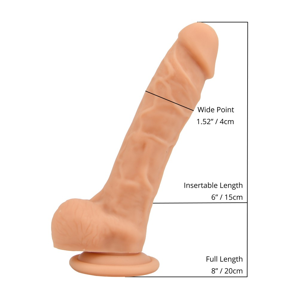 Loving Joy 8 Inch Realistic Silicone Dildo With Suction Cup