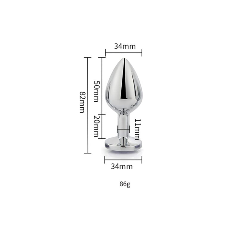 Toosh Medium Metal Plug With Pink Crystal Base