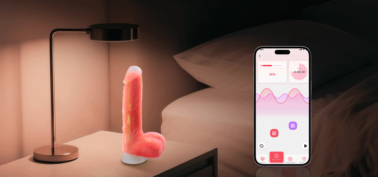 Noctura App Controlled Thrusting & Vibrating Dildo