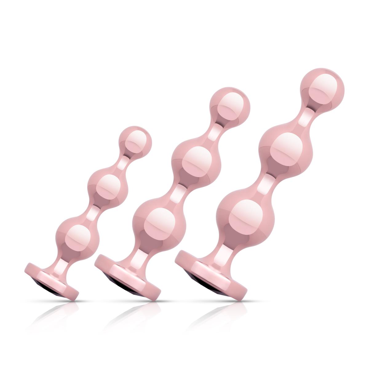 Rosy Gold Metal Butt Plug Set