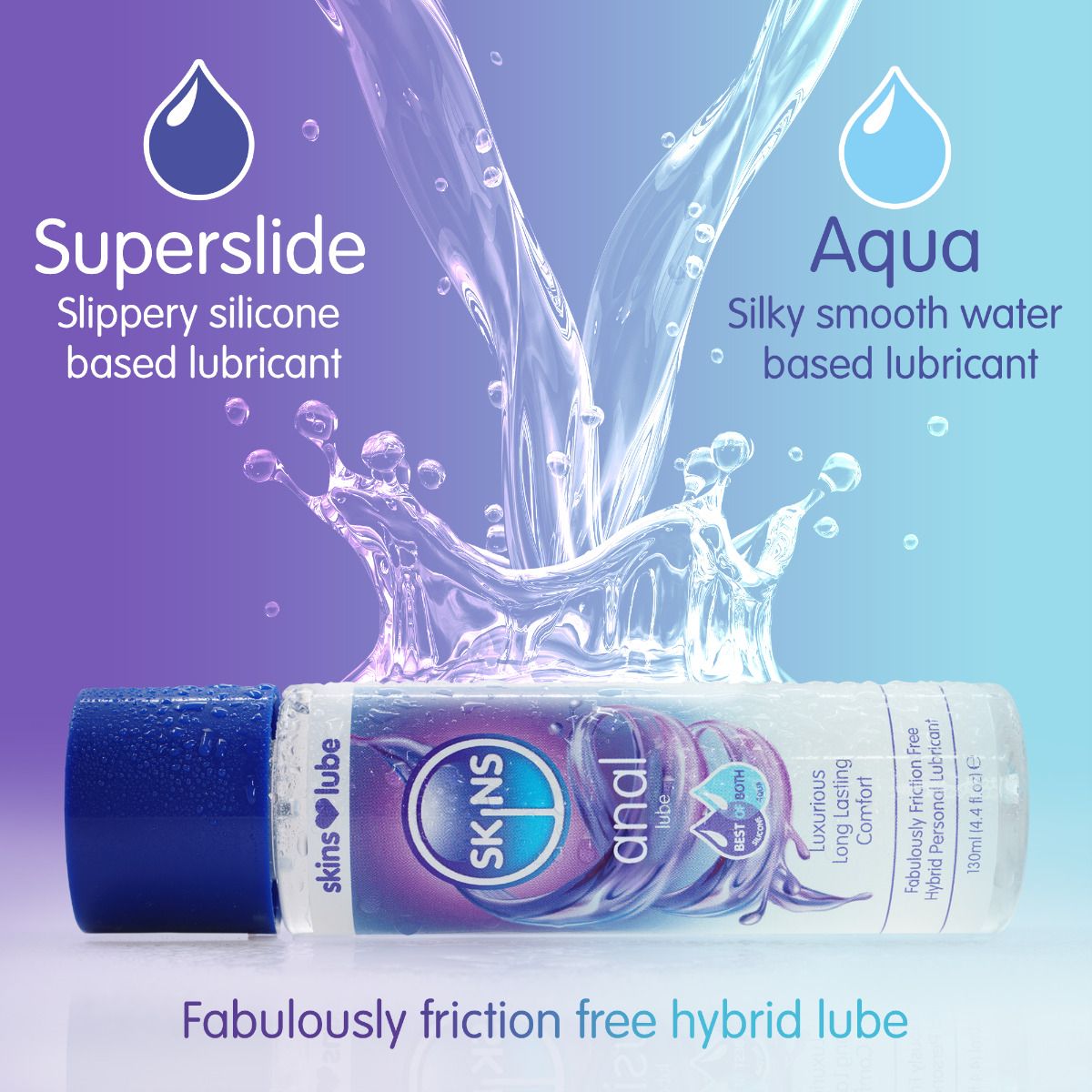 Skins Anal Hybrid Silicone & Water Based Lubricant 130ml