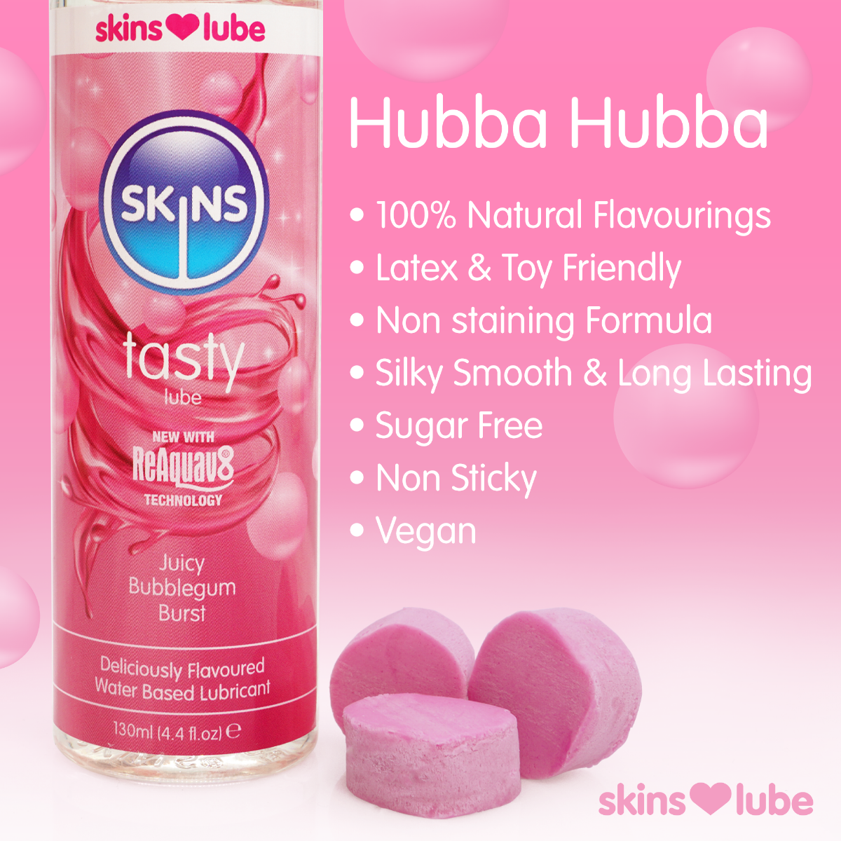 Skins Bubble Gum Water Based Lubricant 130ml