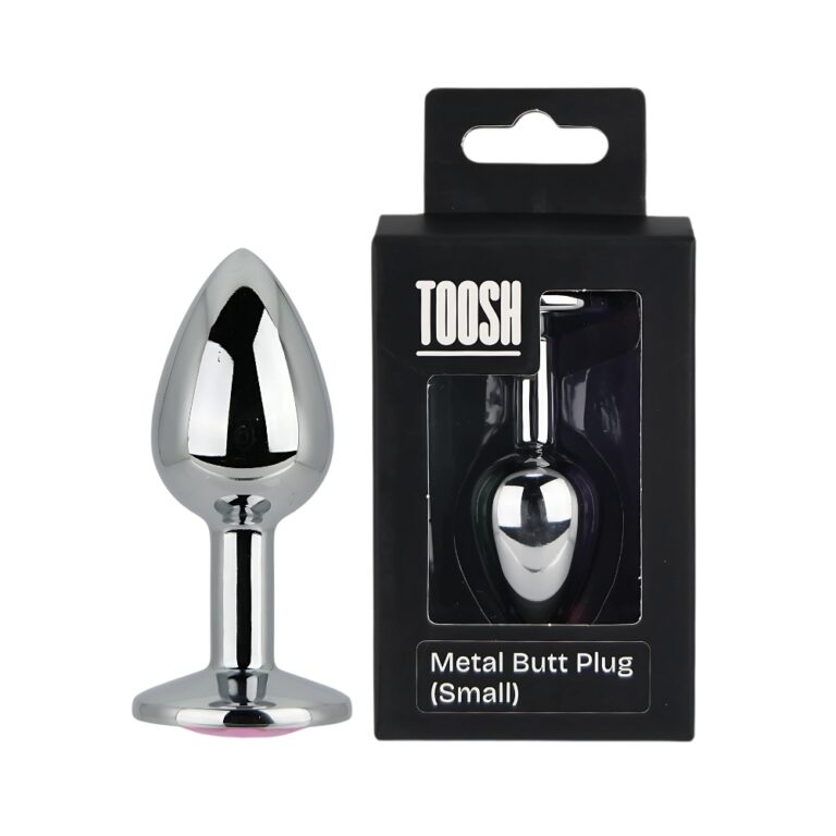 Toosh Small Metal Plug With Pink Crystal Base