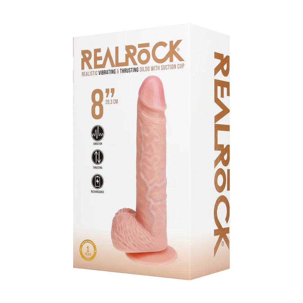 Real Rock 8 Inch Realistic Thrusting & Vibrating Suction Cup Dildo