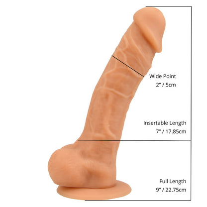 9 Inch Realistic Silicone Suction Dildo