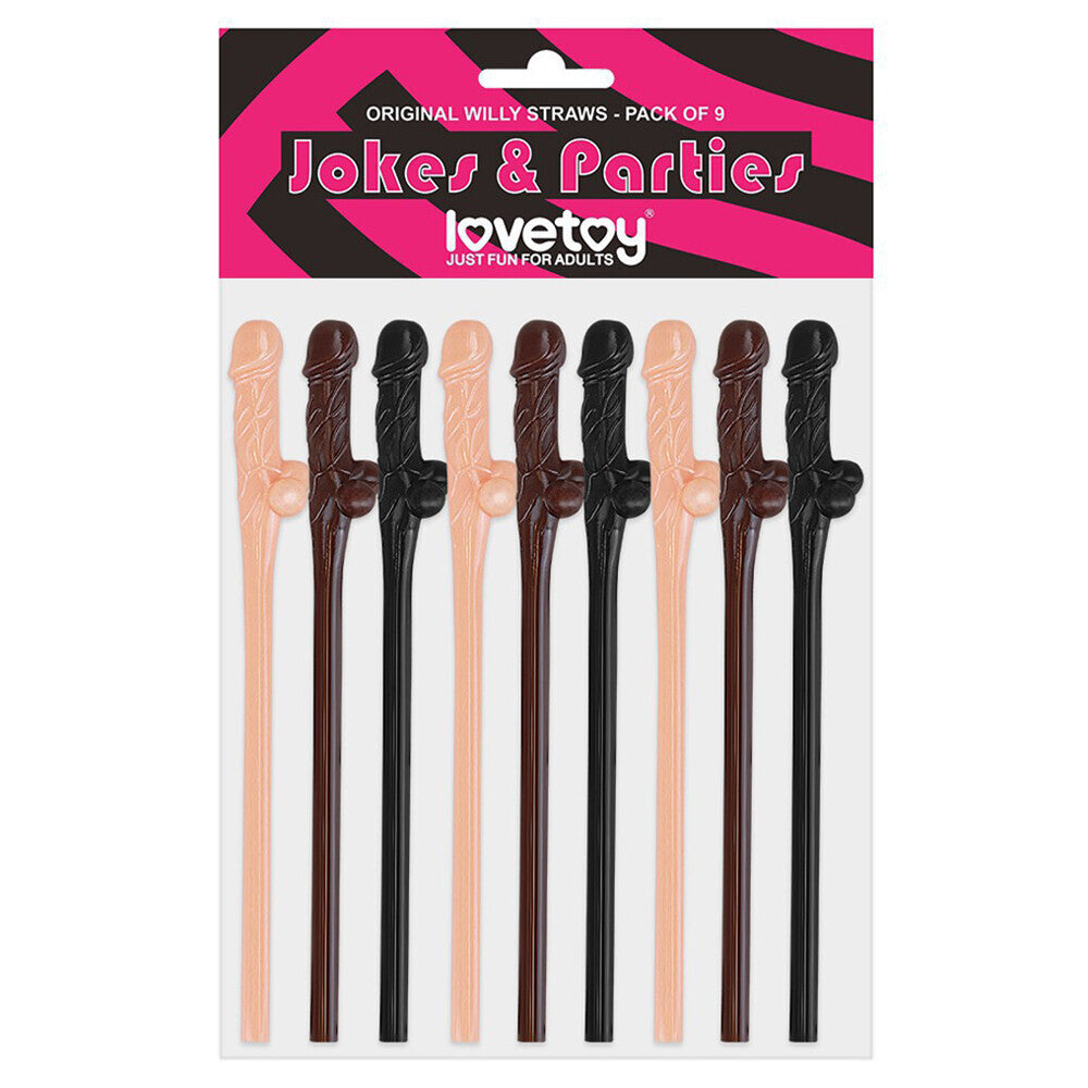 Pack Of 9 Straws - Black, Brown And Nude