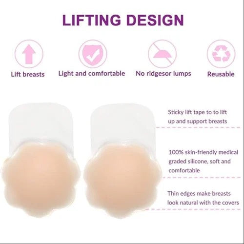 1 Pair Silicone Flower Covers & Breast Lift