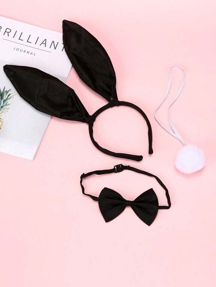 3 Piece Sexy Bunny Accesories Black