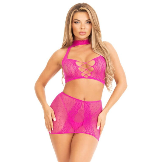 Halter Crop Top & Mini Skirt
