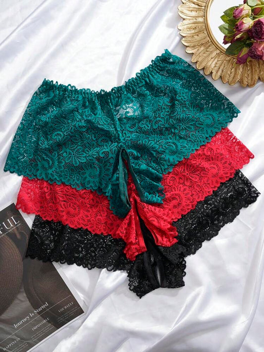 Crotchless Curvy Briefs 3 Piece Set
