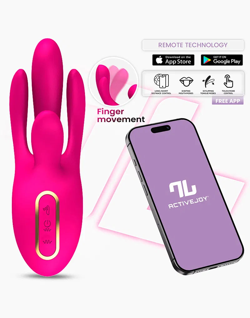 Derek - Vibrator With Finger Movement, 3 Motors & App Controlled