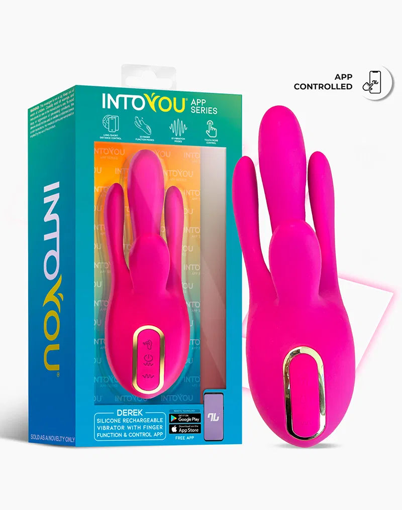 Derek - Vibrator With Finger Movement, 3 Motors & App Controlled