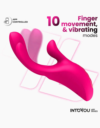 Derek - Vibrator With Finger Movement, 3 Motors & App Controlled