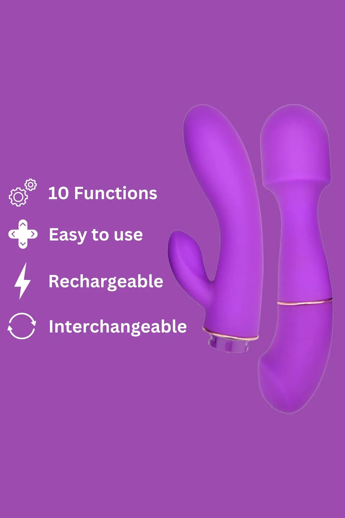 Loving Joy DUA Interchangeable Vibrator With 2 Attachments