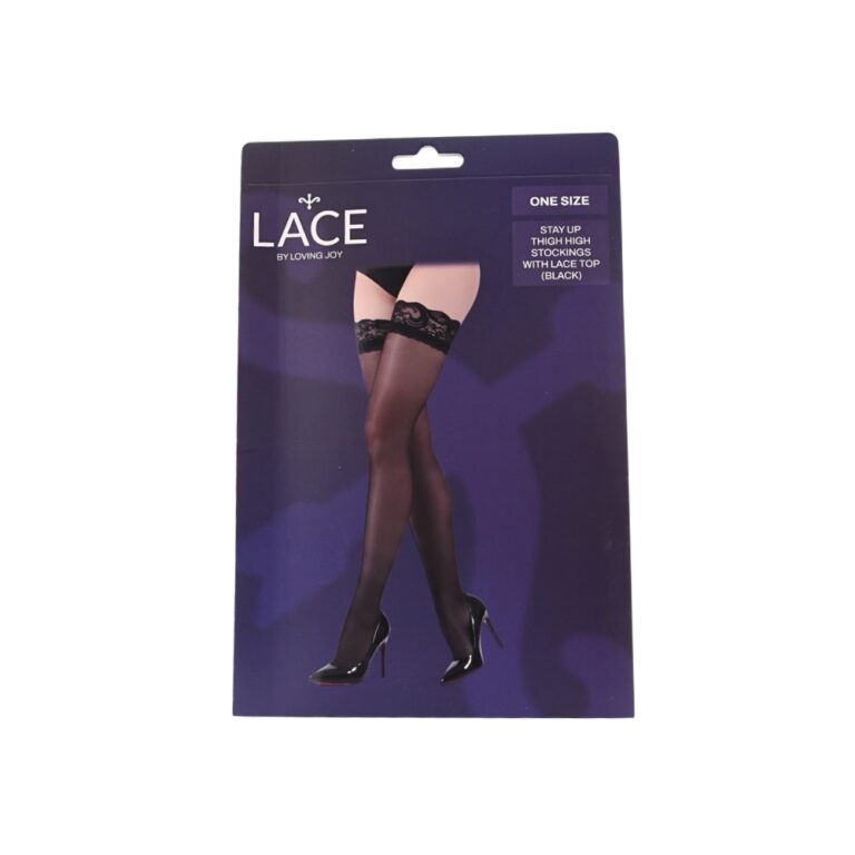 Lace Top Hold Up Black