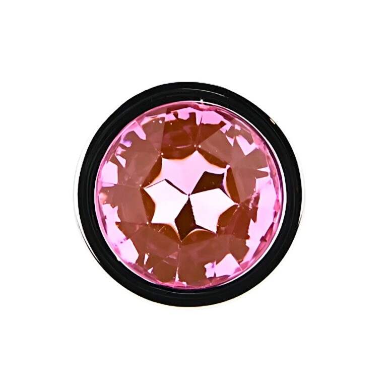 Toosh Medium Metal Plug With Pink Crystal Base