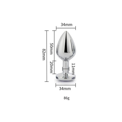 Toosh Medium Metal Plug With Pink Crystal Base