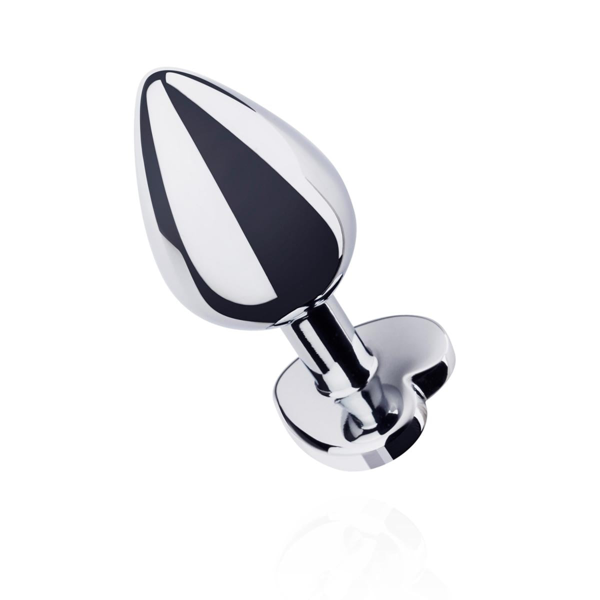 Metal Butt Plug - Medium With Heart Crystal