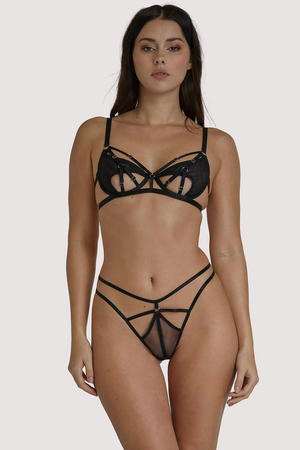 Penny Multi Strap Cut Out Mesh Thong
