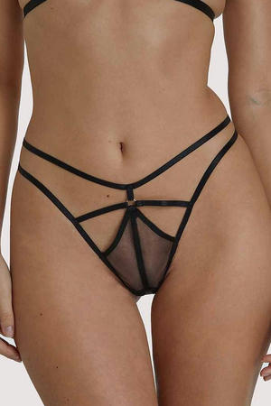 Penny Multi Strap Cut Out Mesh Thong