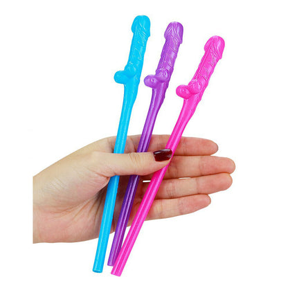 Pack Of 9 Straws - Pink, Blue And Purple