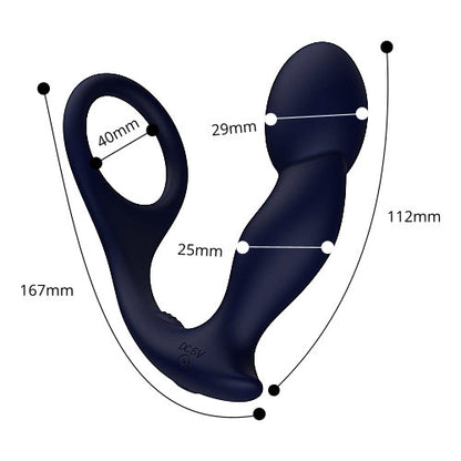 Remote Controlled Prostate Massager With Cock Ring