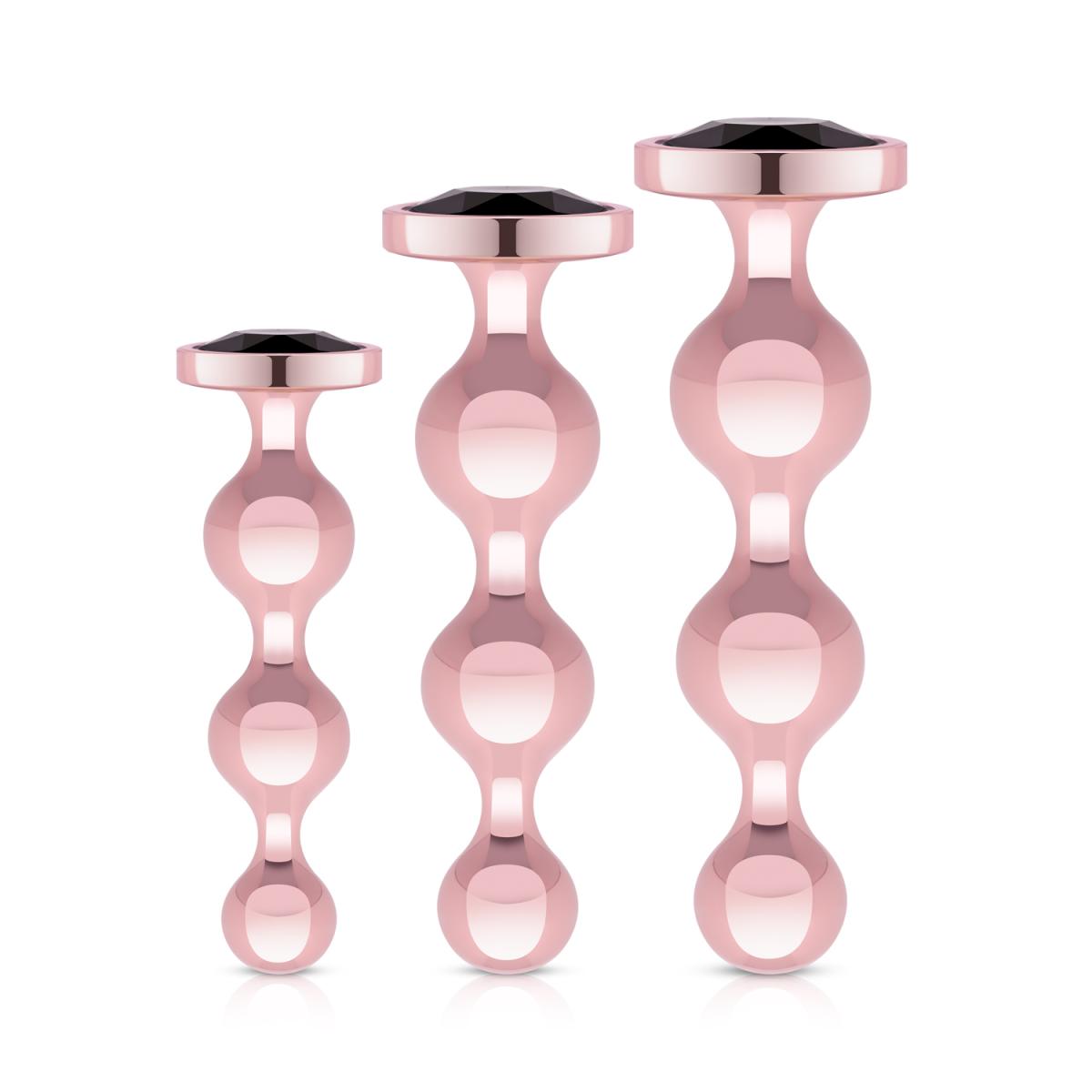 Rosy Gold Metal Butt Plug Set