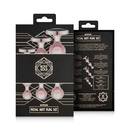 Rosy Gold Metal Butt Plug Set