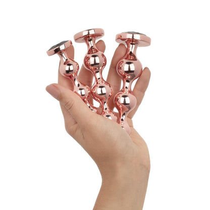 Rosy Gold Metal Butt Plug Set