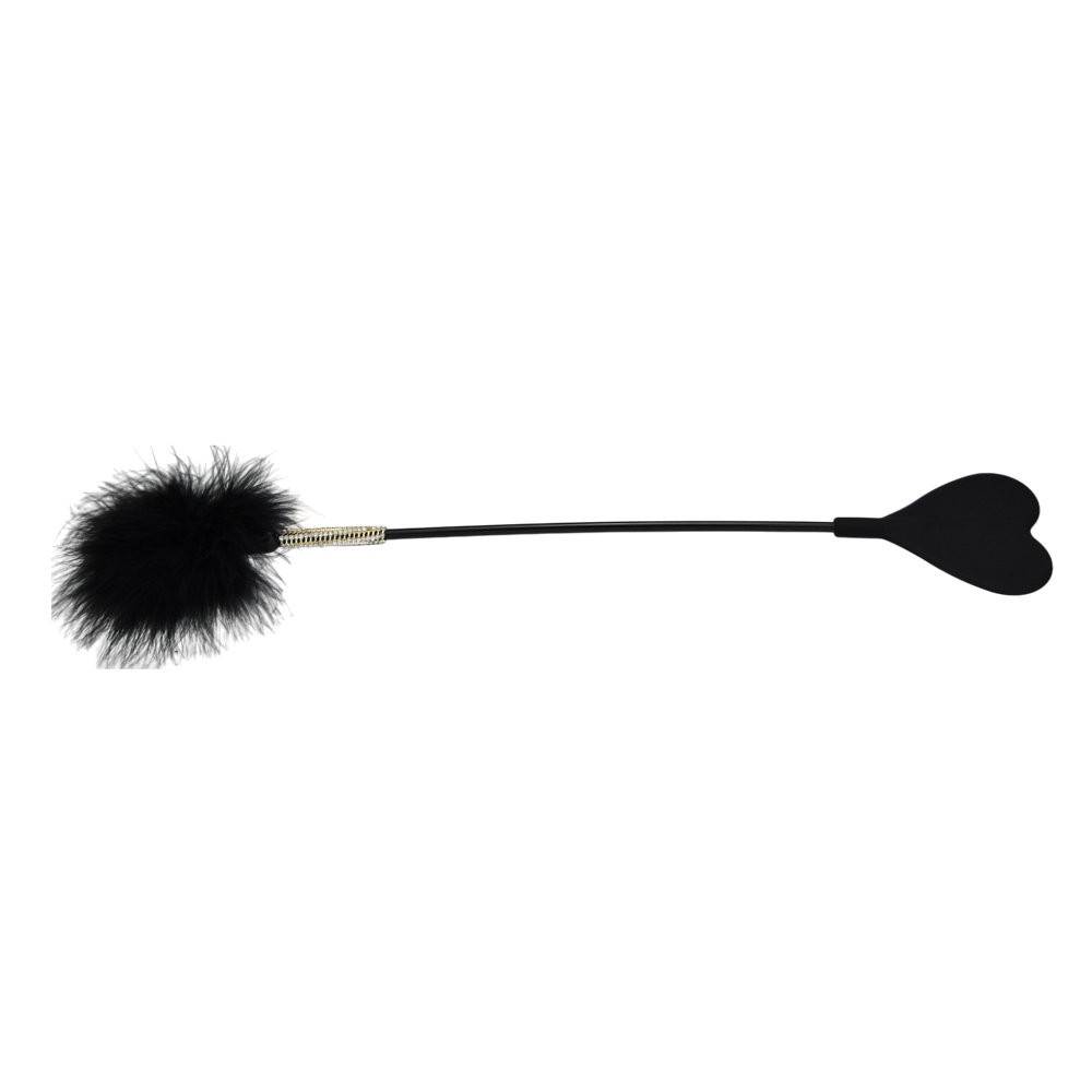 Bound To Please Silicone Heart Shaped Crop With Feather Tickler