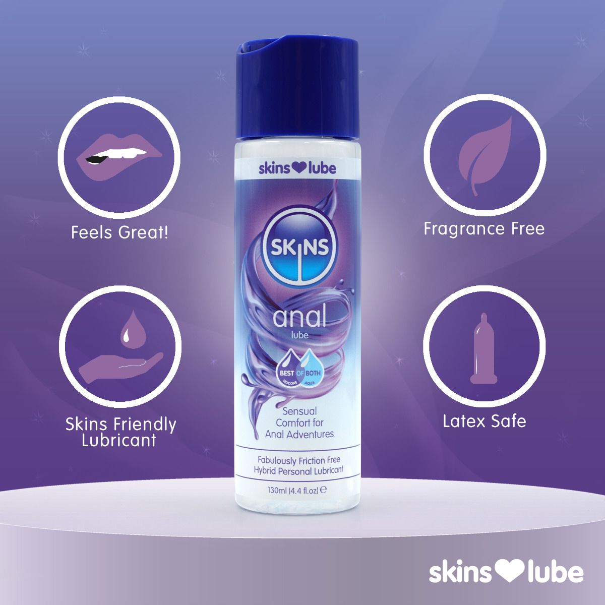 Skins Anal Hybrid Silicone & Water Based Lubricant 130ml