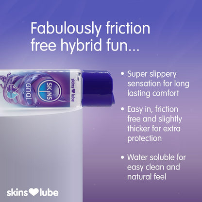 Skins Anal Hybrid Silicone & Water Based Lubricant 130ml