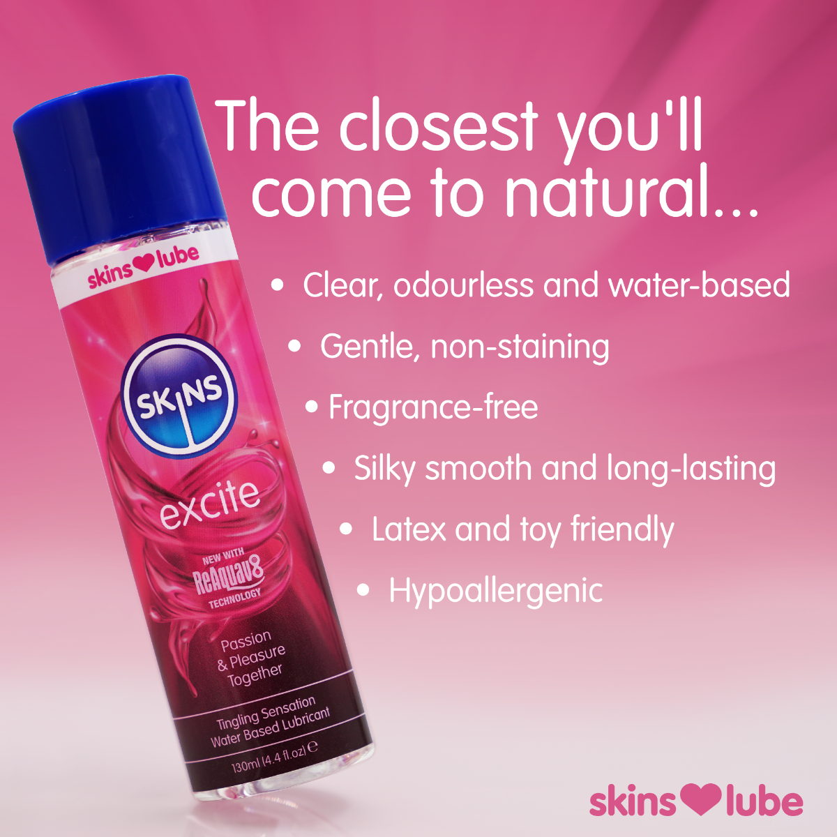 Skins Excite Tingle Water Based Lubricant 130ml