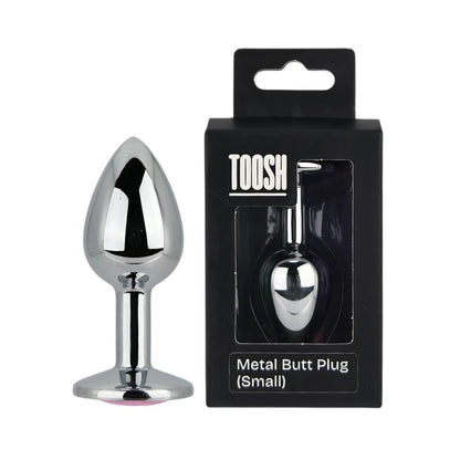 Toosh Small Metal Plug With Pink Crystal Base