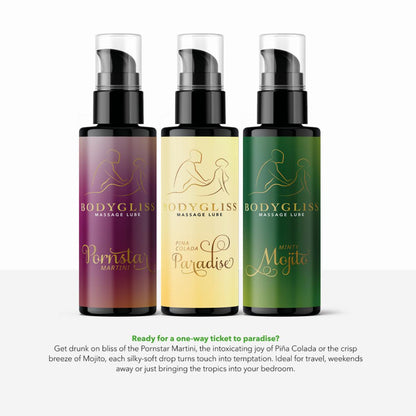 BodyGliss Travel Edition 3 Pack Tropical Temptation Massage Lubes