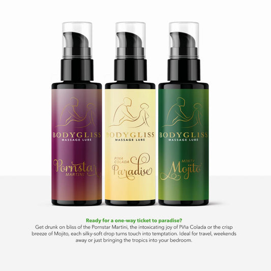 BodyGliss Travel Edition 3 Pack Tropical Temptation Massage Lubes